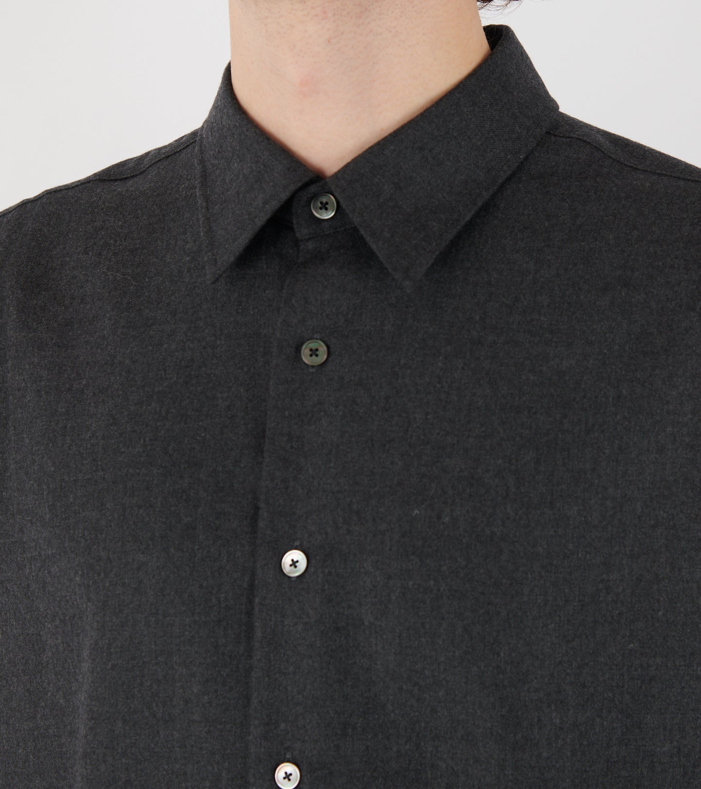 Super Light Wool Shirt Top Charcoal