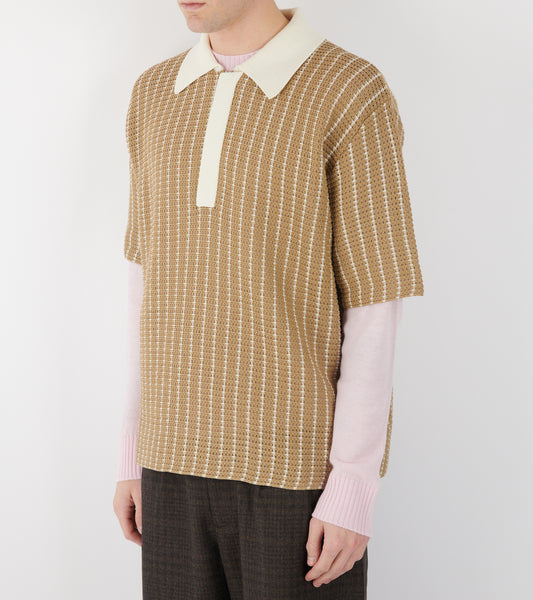 Cotton Knit S/S Polo Shirt Deer