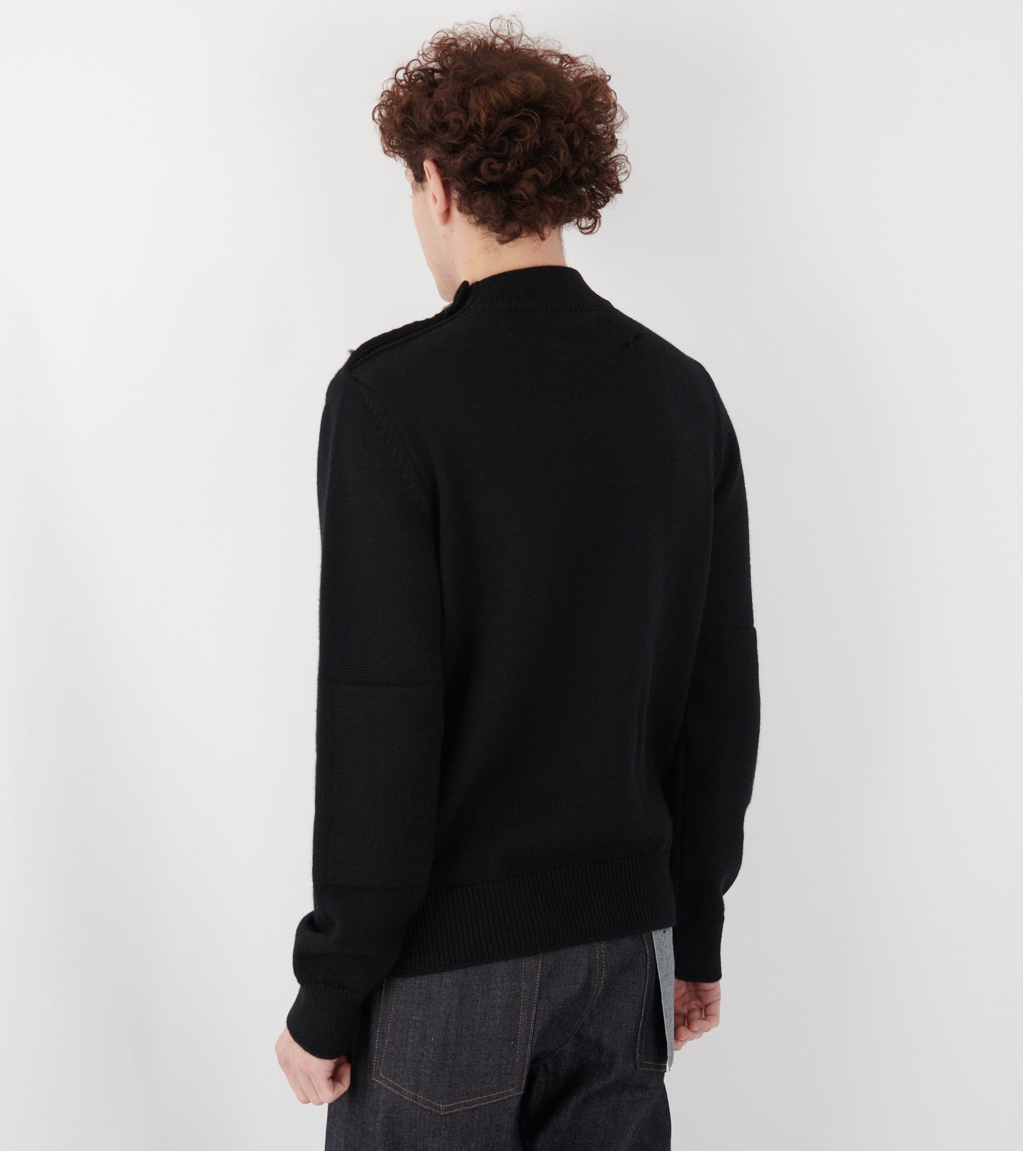 Heavy Wool Silver Rings Knit Black