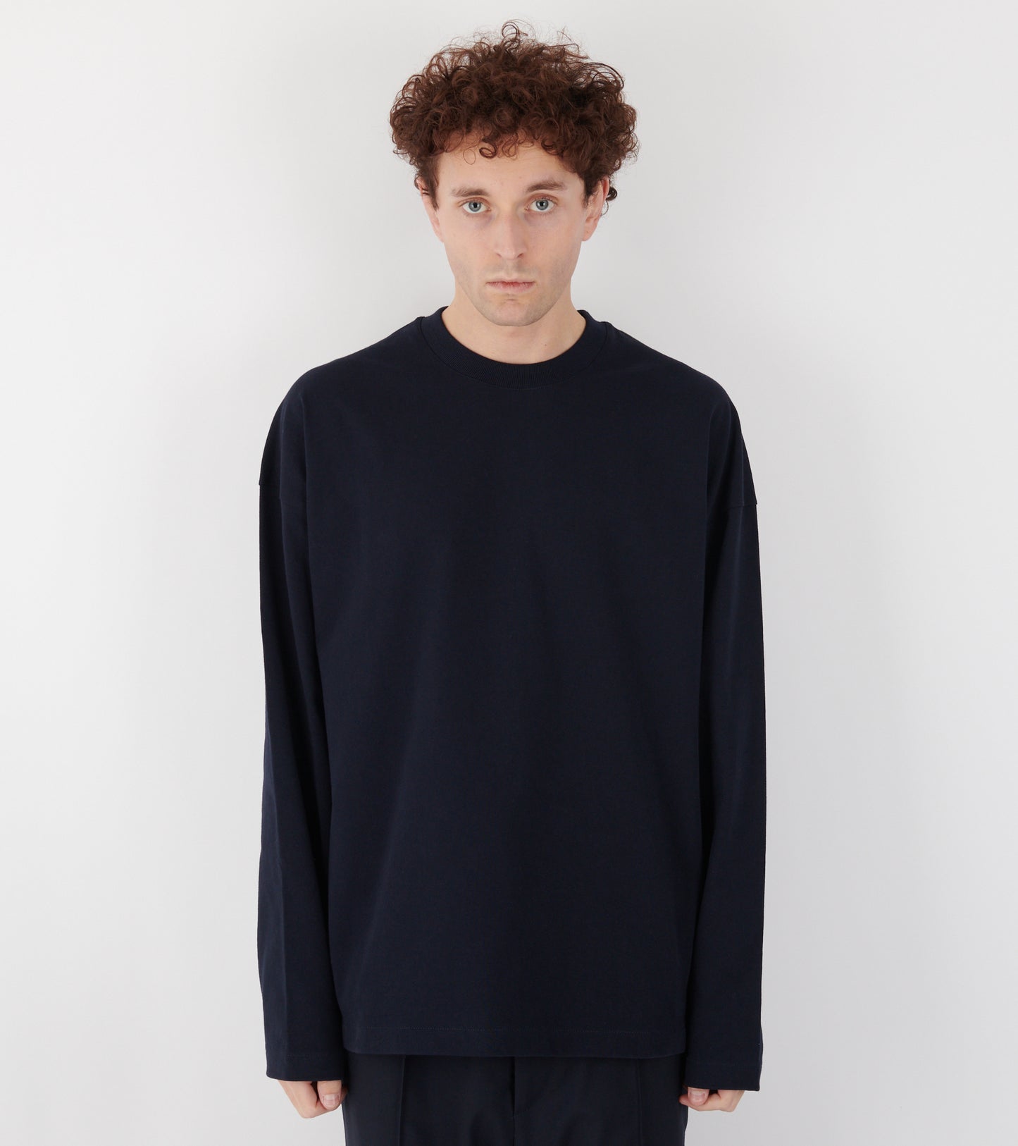 Compact Cotton Jersey L/S T-shirt Navy
