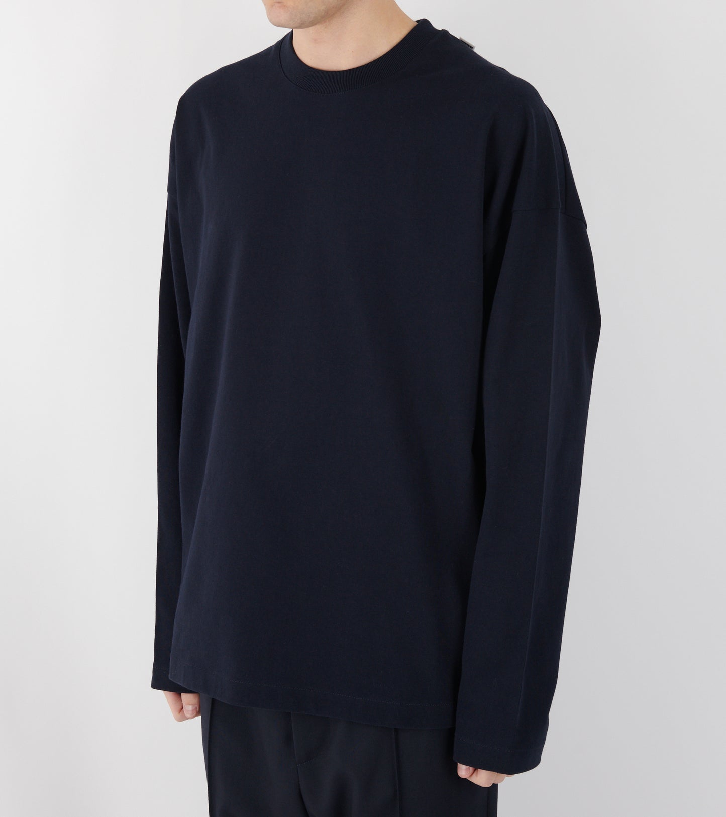 Compact Cotton Jersey L/S T-shirt Navy
