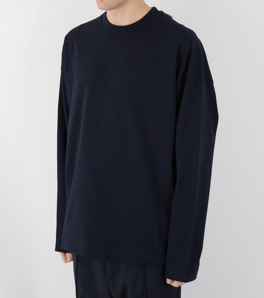 Compact Cotton Jersey L/S T-shirt Navy