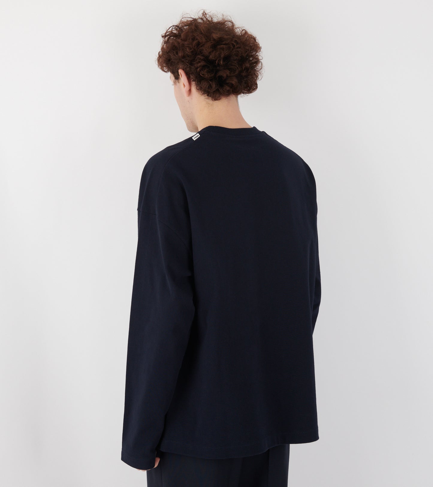 Compact Cotton Jersey L/S T-shirt Navy