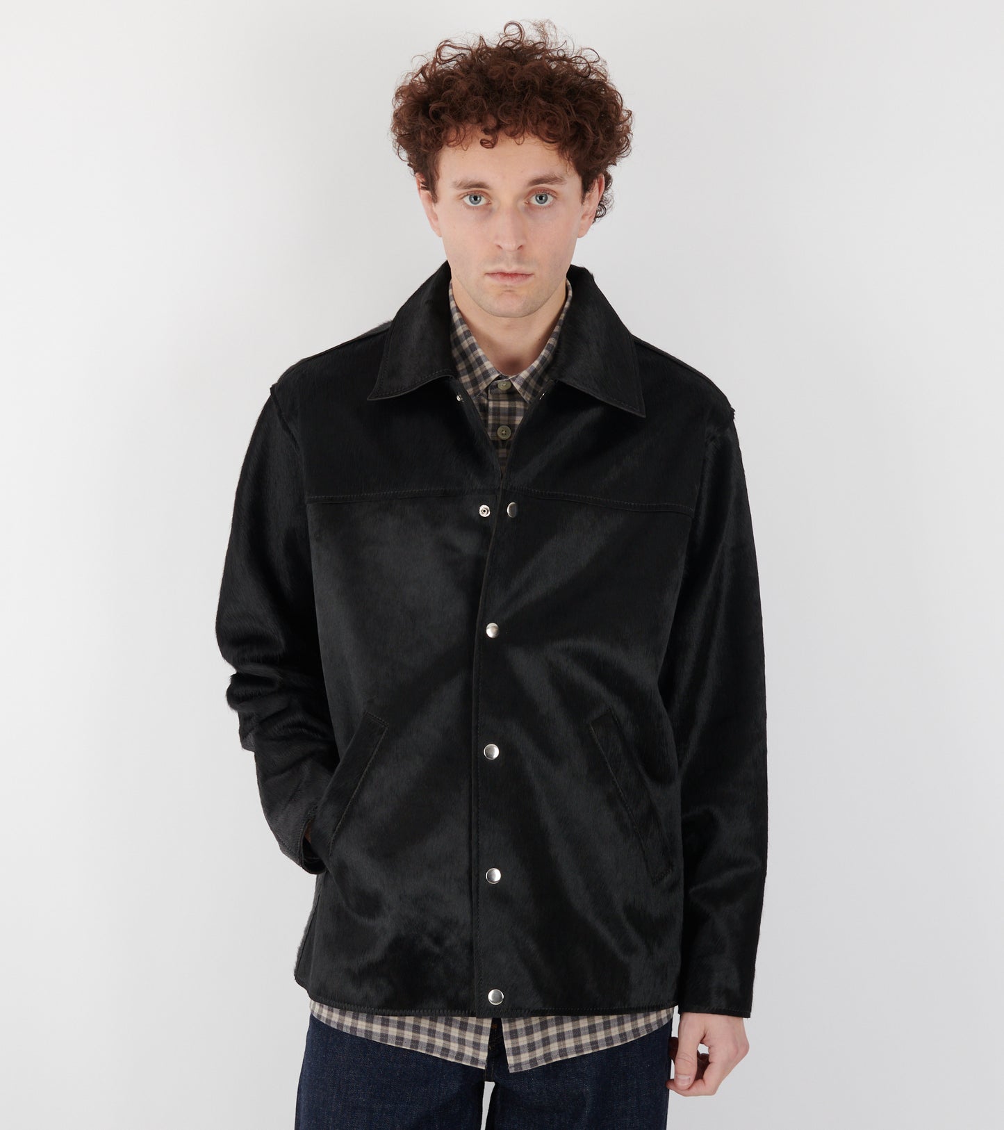 Coach Jacket Cow Hide Black