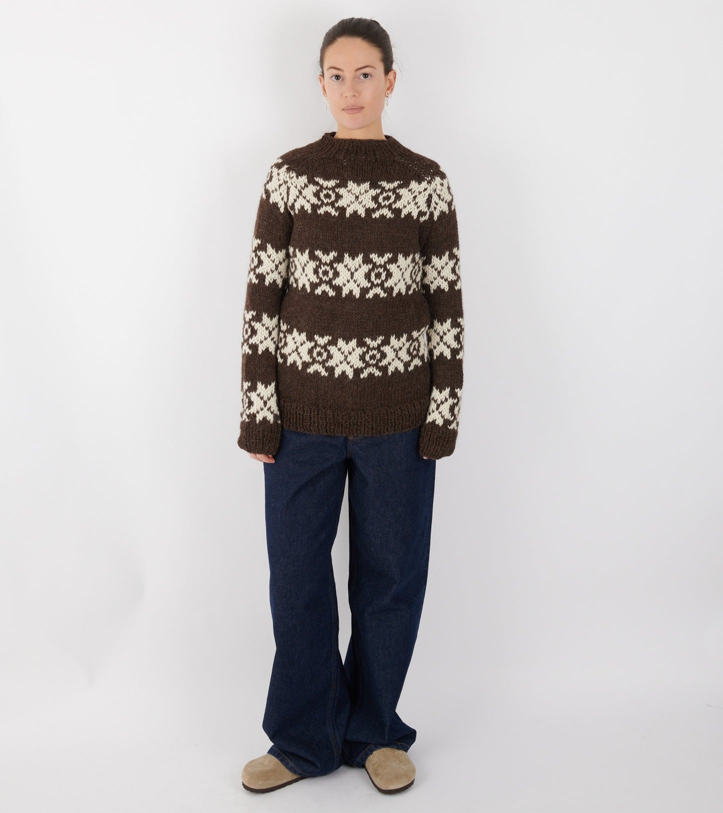 Annika Sweater Brown/Off-white