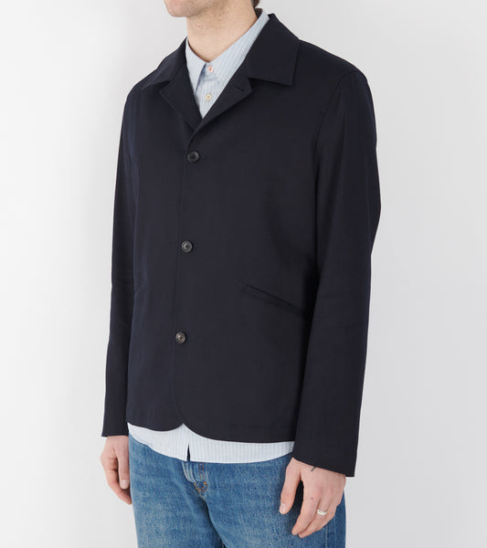 Cotton Twill Tailored Jacket Navy