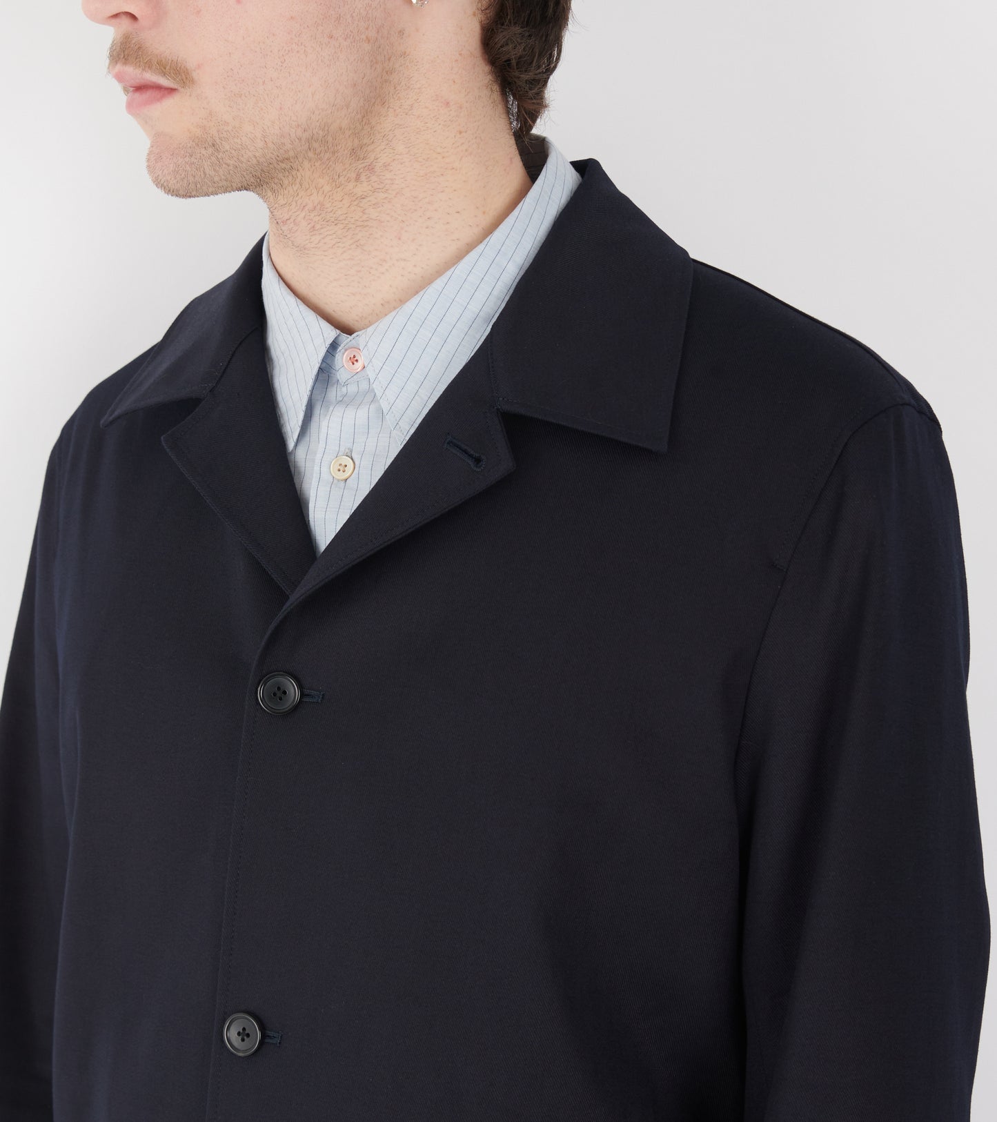 Cotton Twill Tailored Jacket Navy
