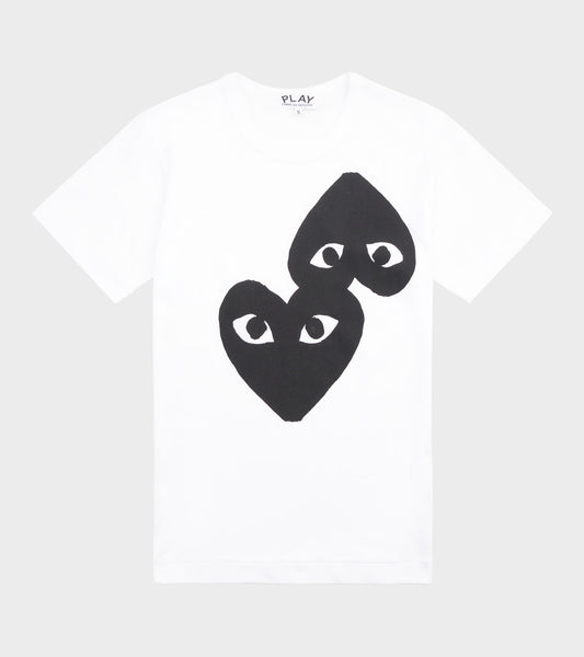 U Two Big Black Hearts T-shirt White