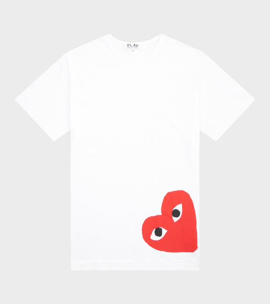U Oversize Big Red Low Heart T-shirt White