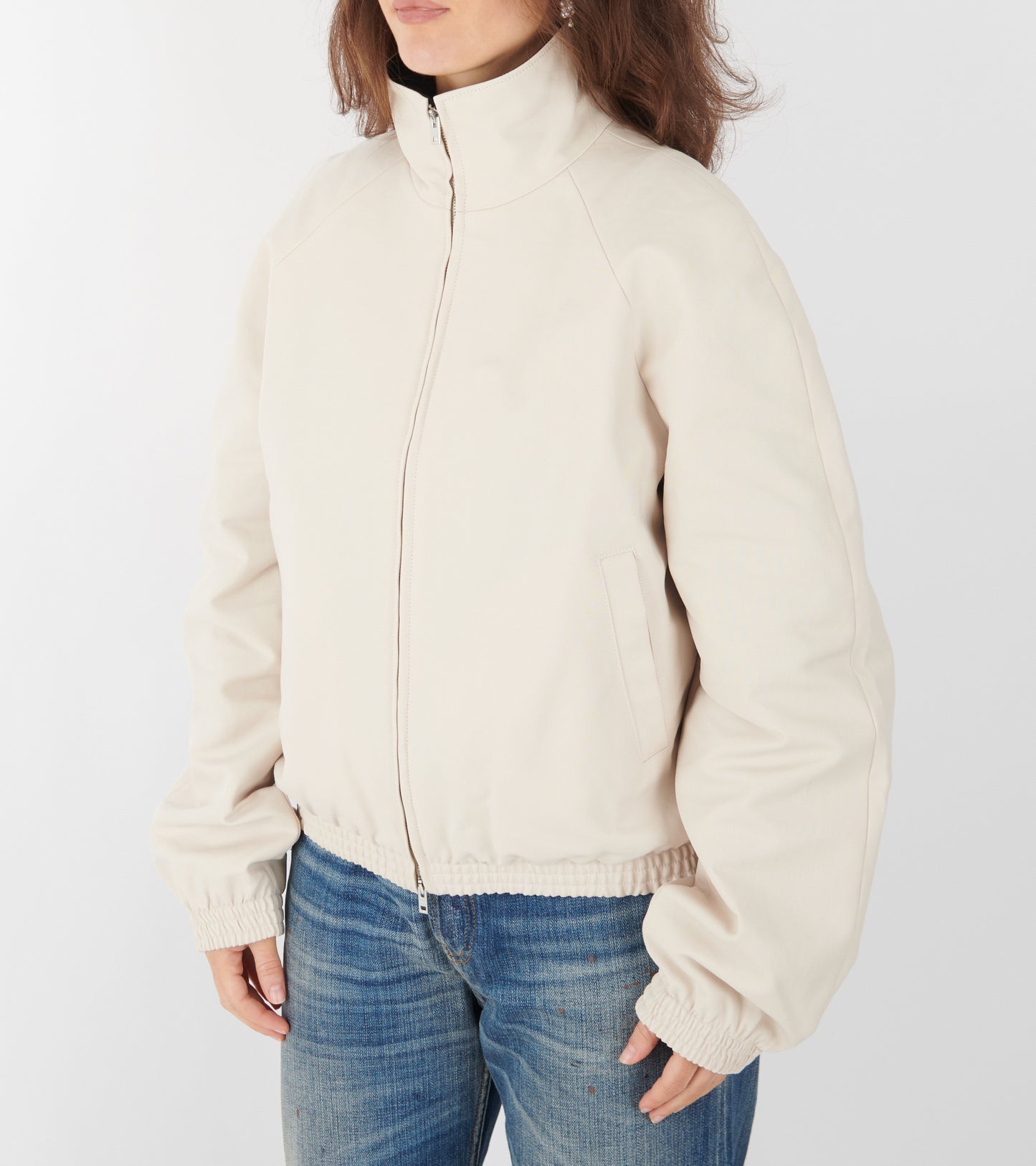 Zip Up Logo Jacket Light Taupe