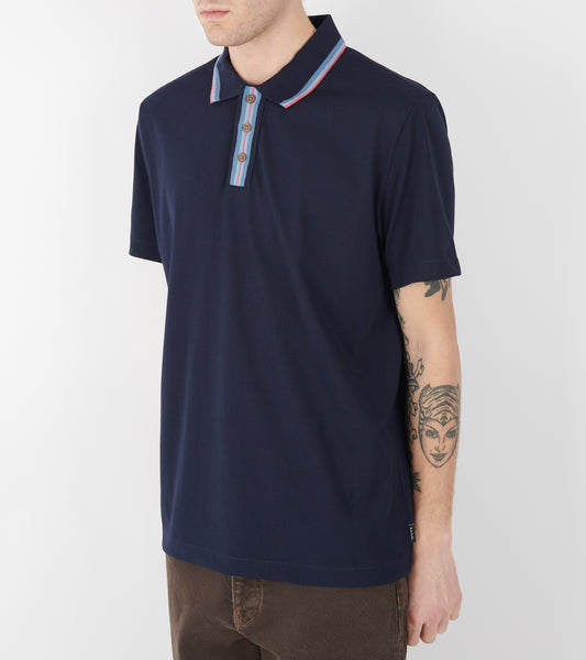 Contrast Tipping S/S Polo Navy