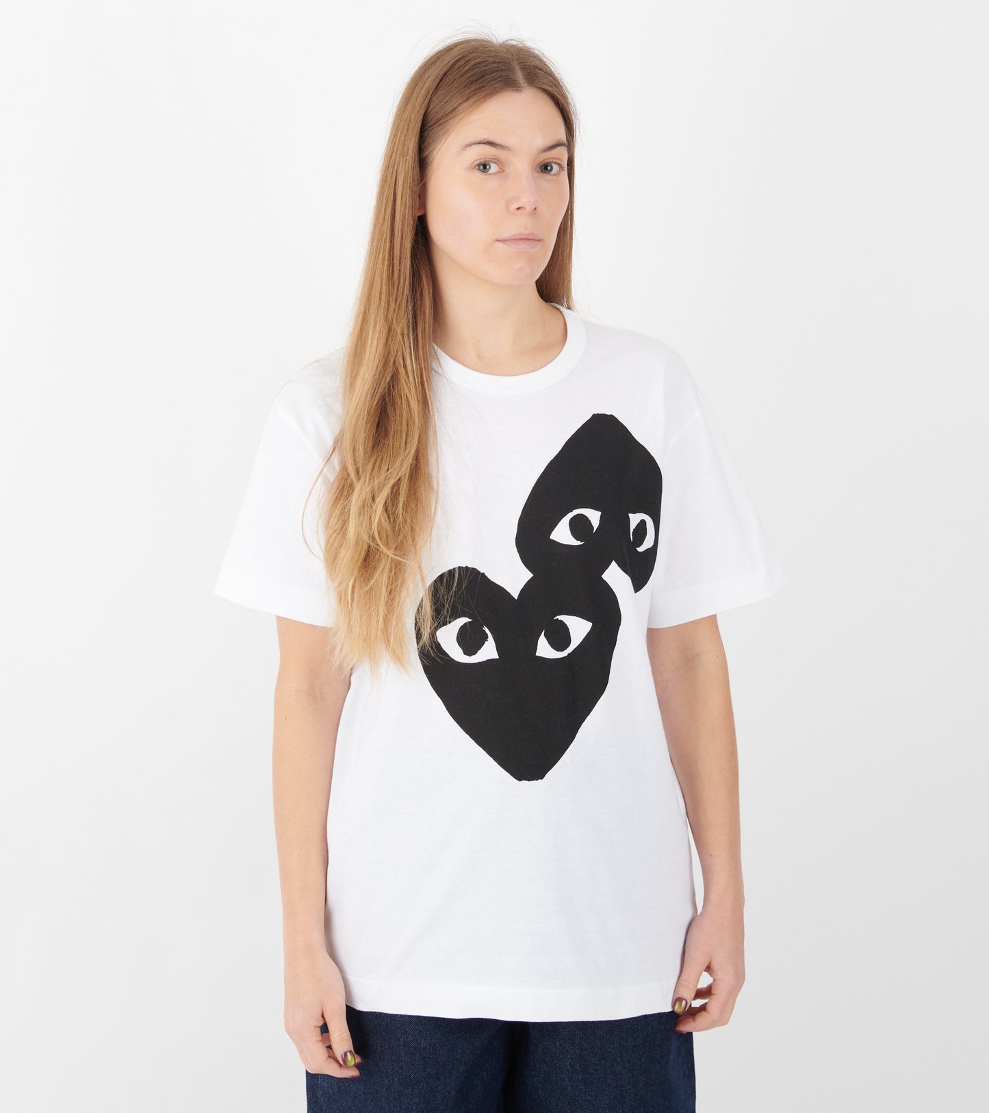 U Two Big Black Hearts T-shirt White