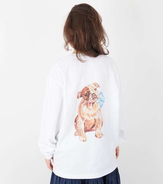 Oversized L/S Dog T-shirt White