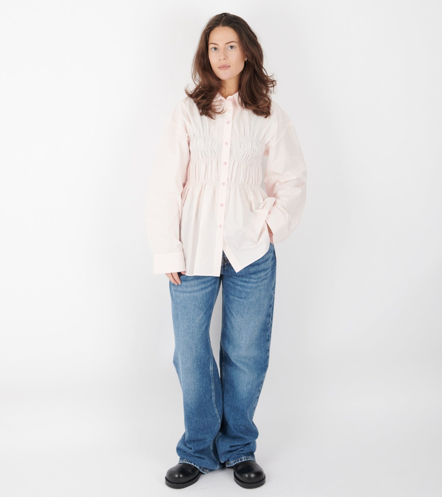 Braxton Cotton Shirt Blush Pink