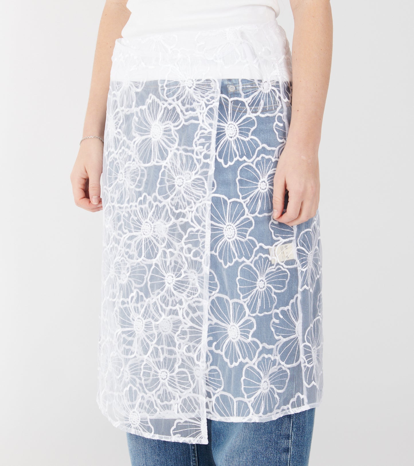 Alba Long Skirt White