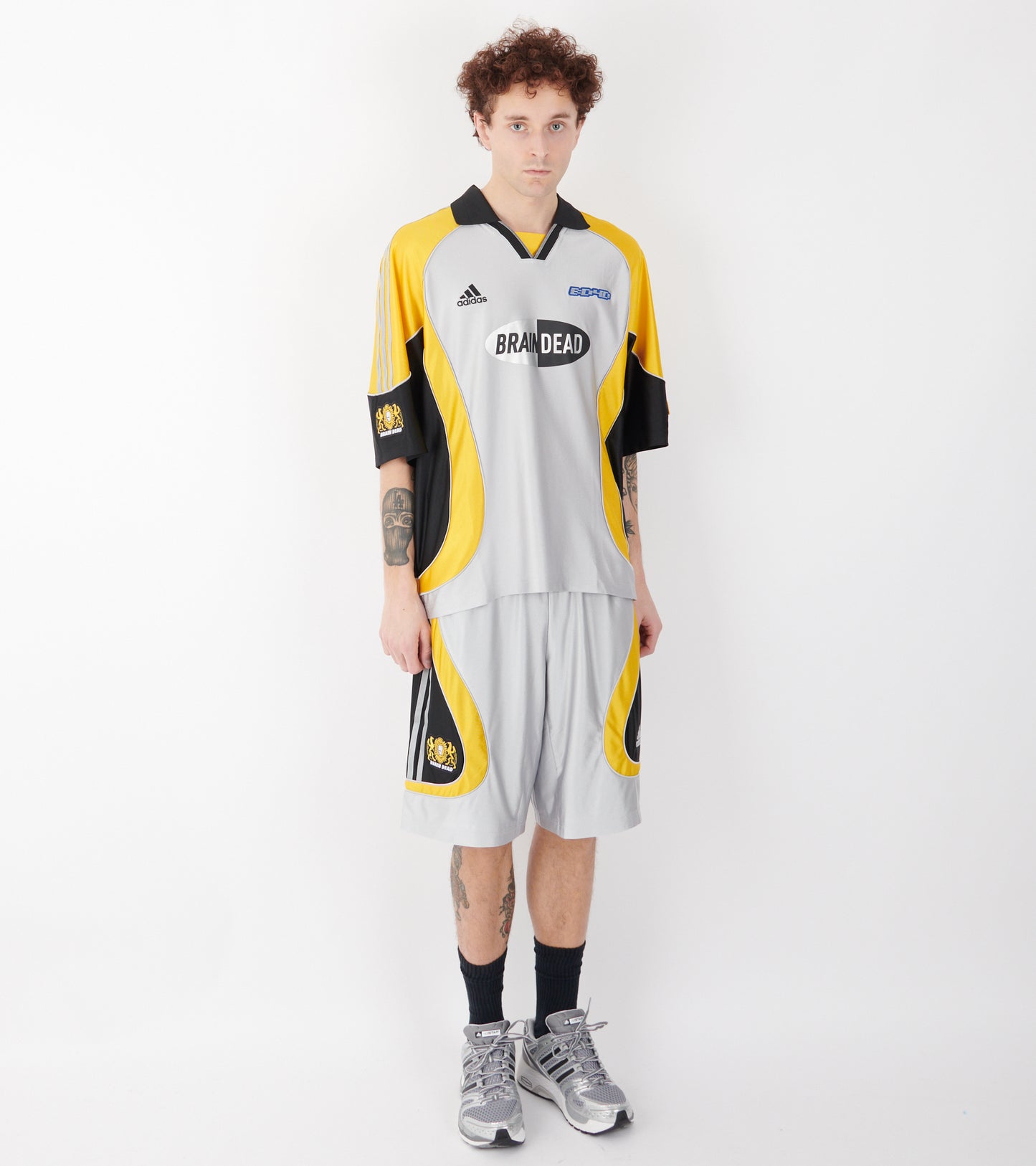 Football Shorts Silver Metallic/Yellow