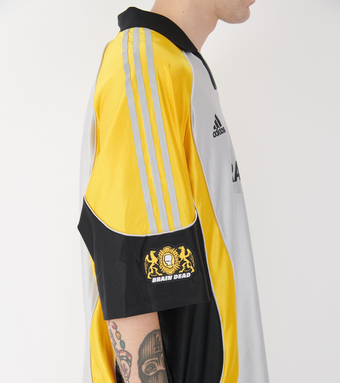 Football Jersey T-shirt Silver Metallic/Yellow