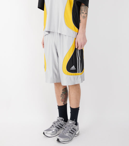 Football Shorts Silver Metallic/Yellow