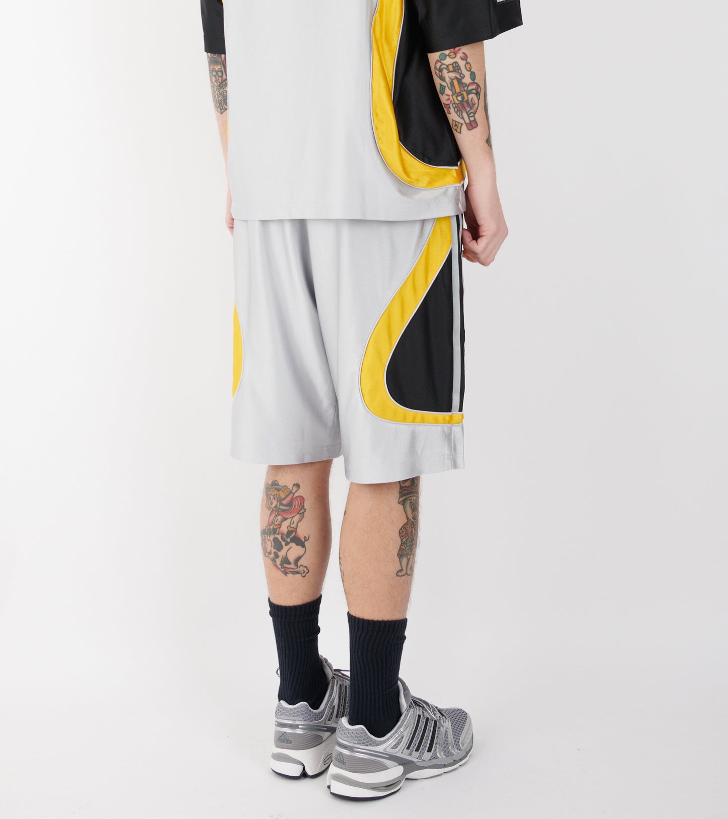 Football Shorts Silver Metallic/Yellow