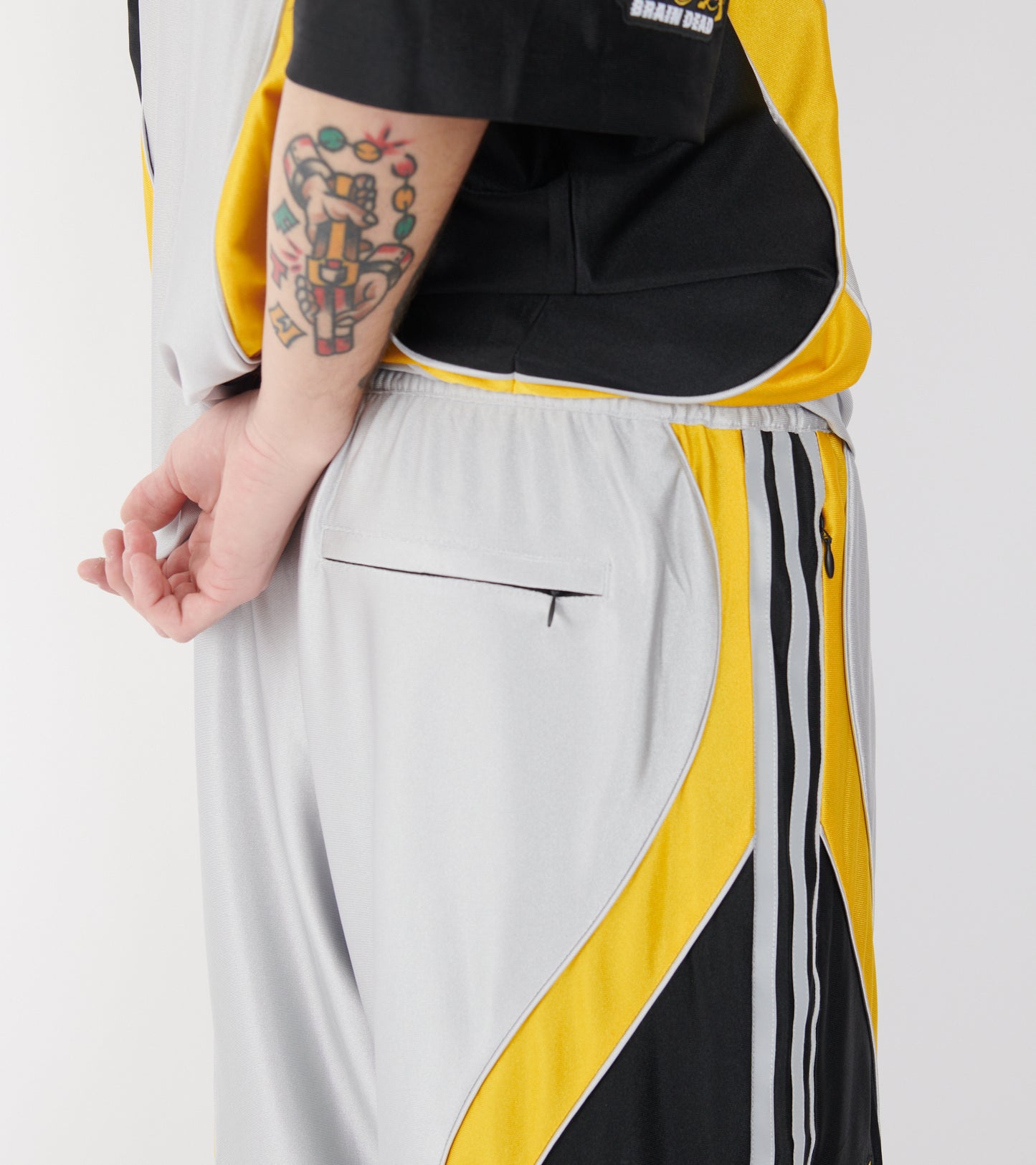 Football Shorts Silver Metallic/Yellow