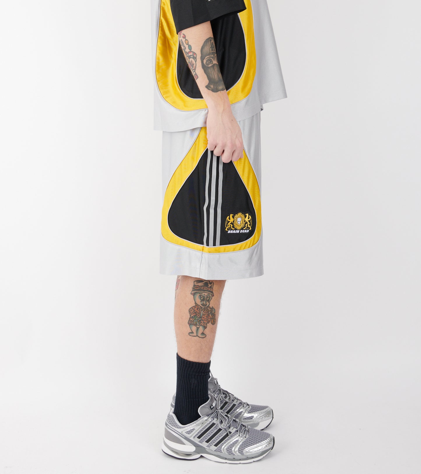 Football Shorts Silver Metallic/Yellow