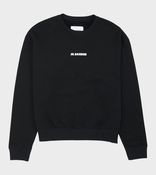 Light Soft Brushed Cotton Terry Sweatshirt Black
