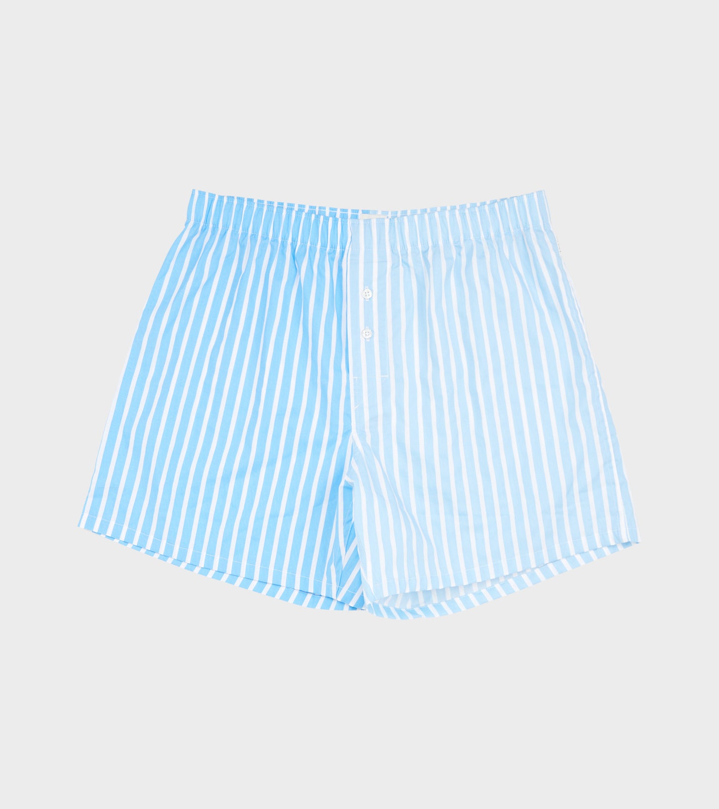 Striped Cotton Boxers Light Blue/White