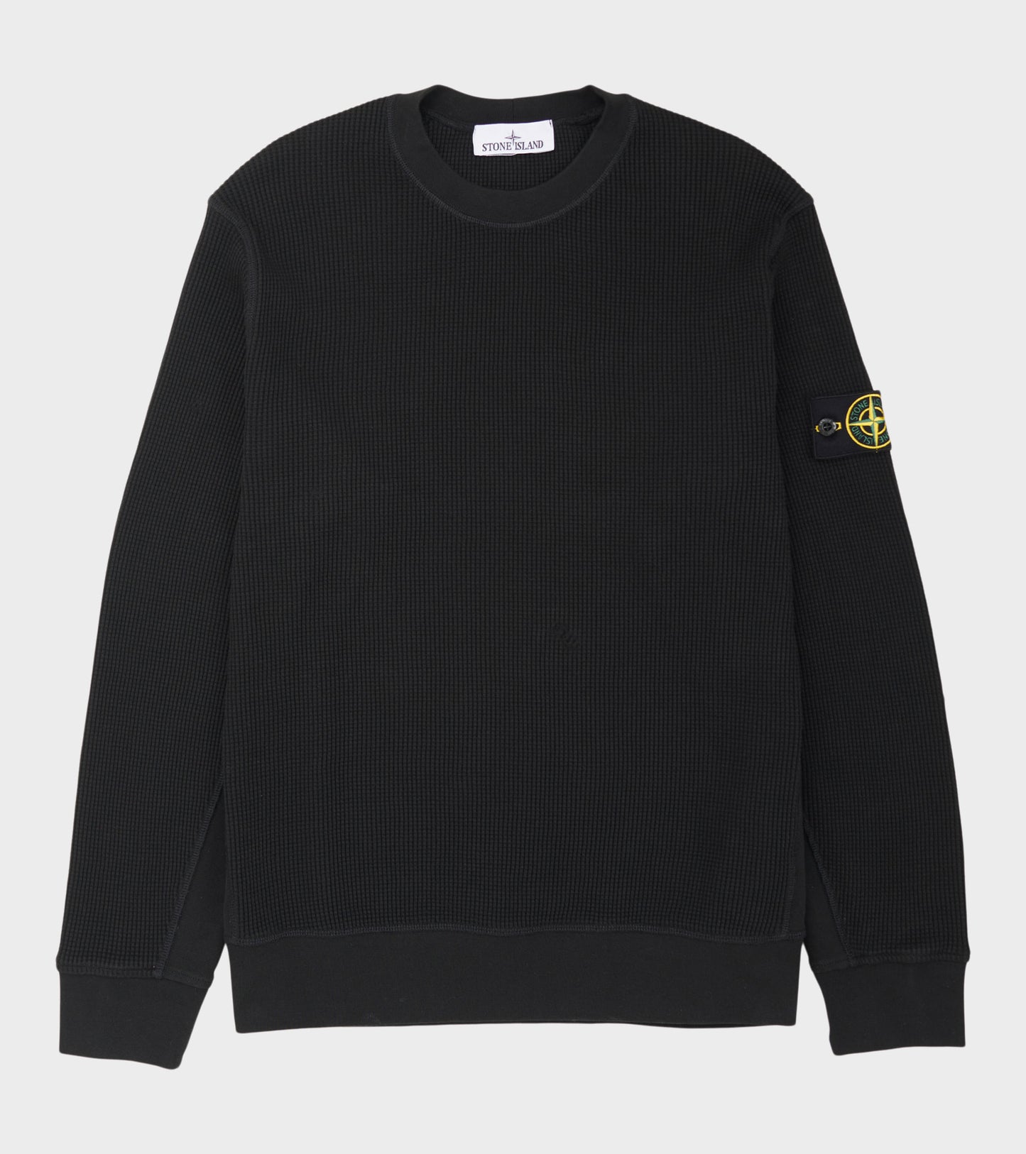 Waffle Cotton Sweatshirt Black