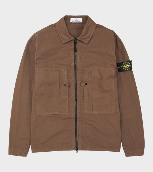 Cotton Ripstop Overshirt Earth Brown