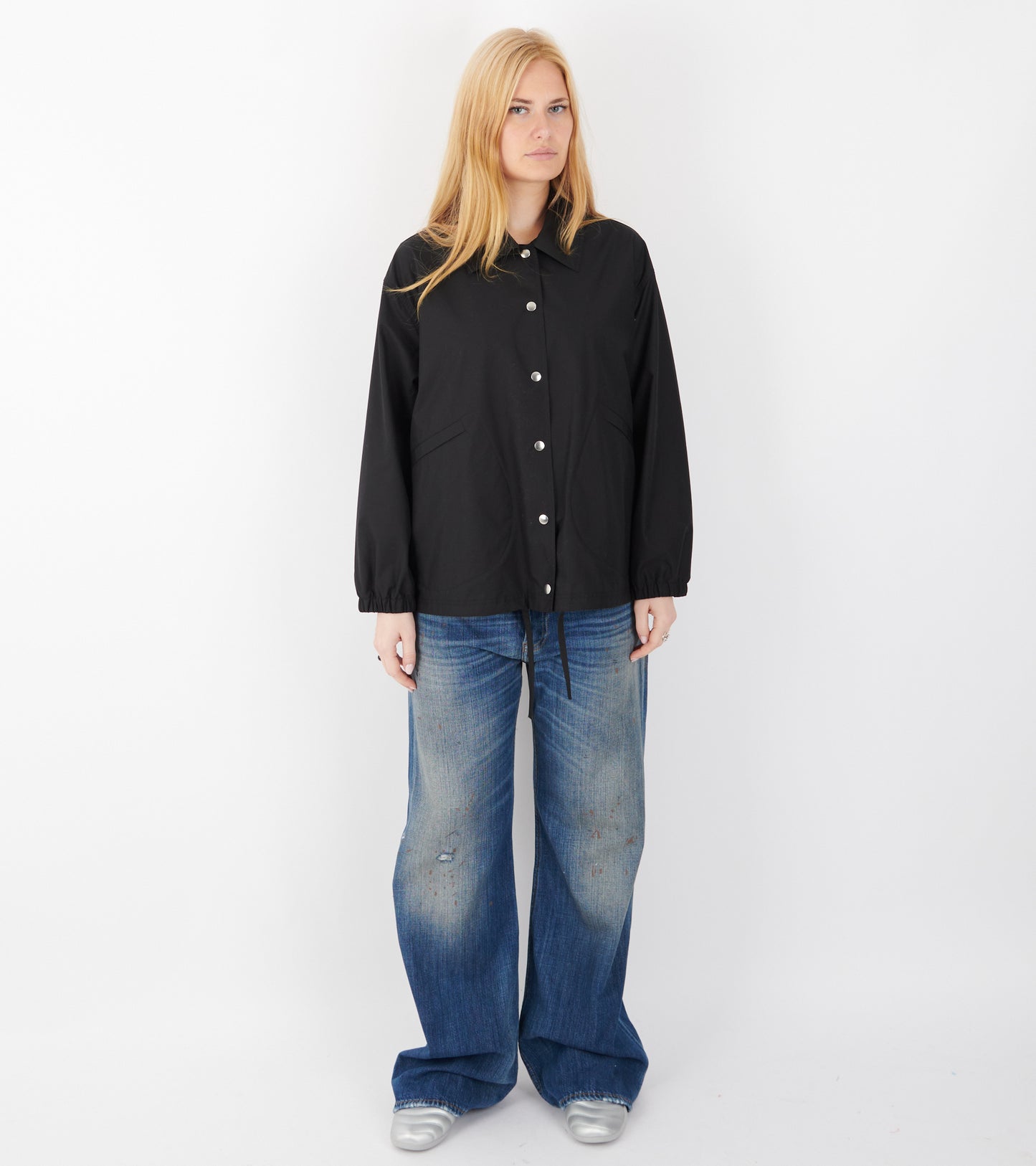 Dry Touch Cotton Poplin Logo Jacket Black