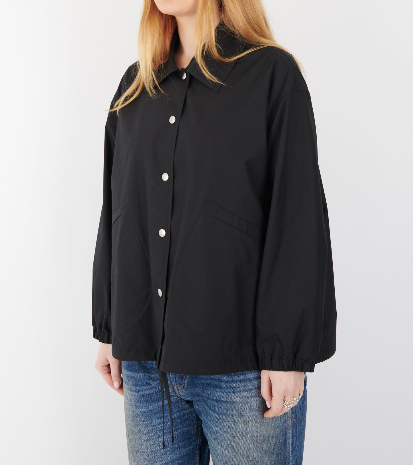Dry Touch Cotton Poplin Logo Jacket Black