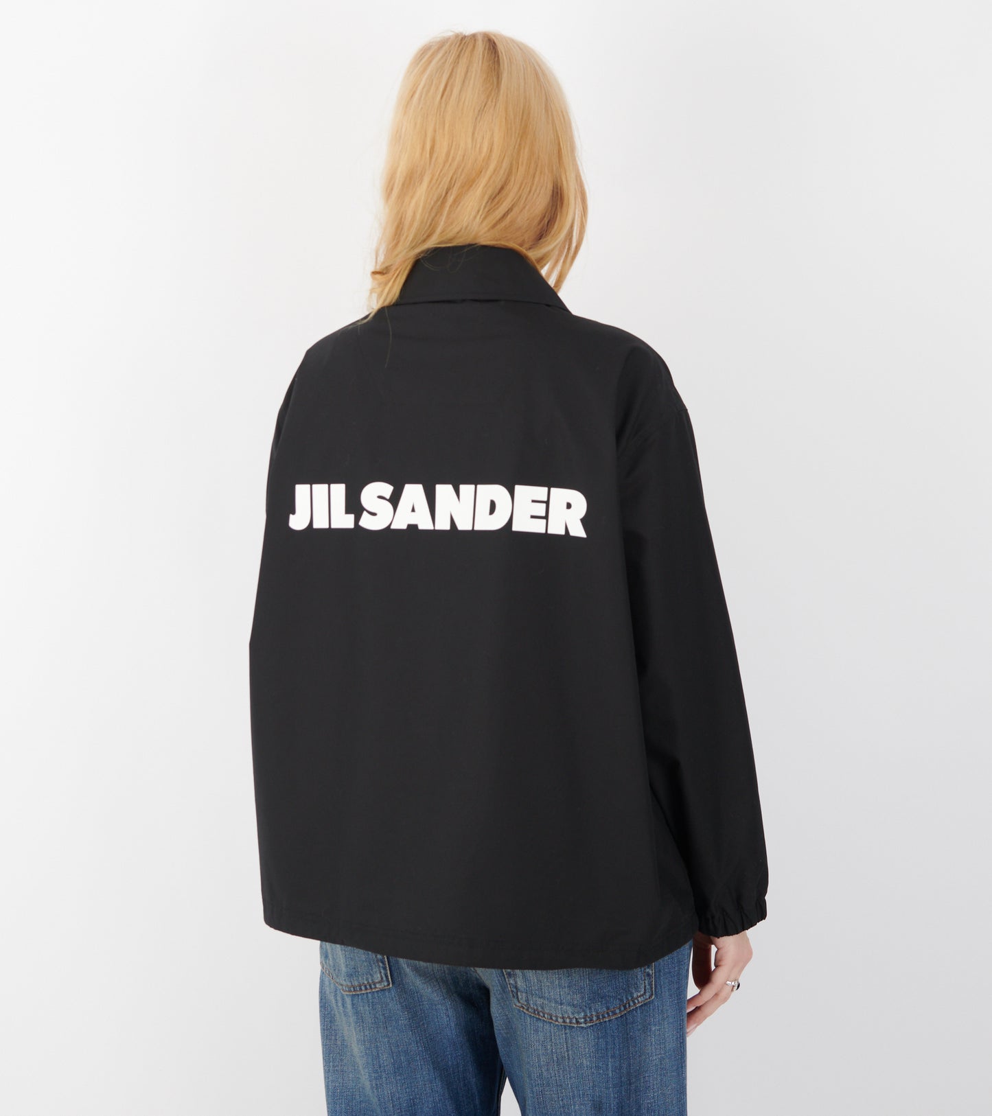 Dry Touch Cotton Poplin Logo Jacket Black