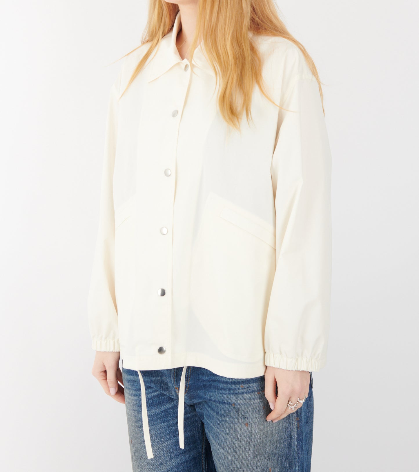 Dry Touch Cotton Poplin Logo Jacket Piuma