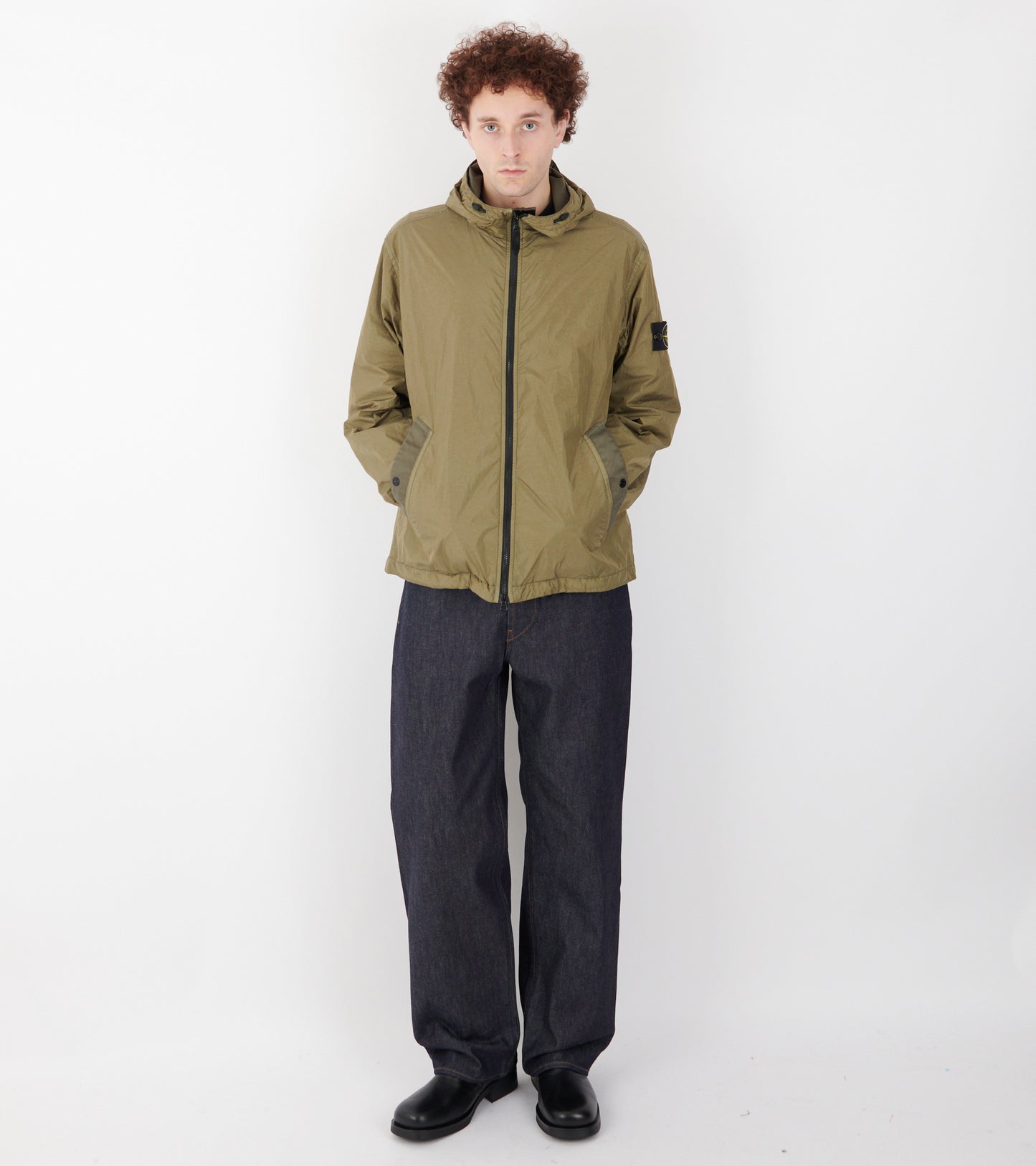 Garment Dyed Crinkle Reps NY Jacket Khaki Olive