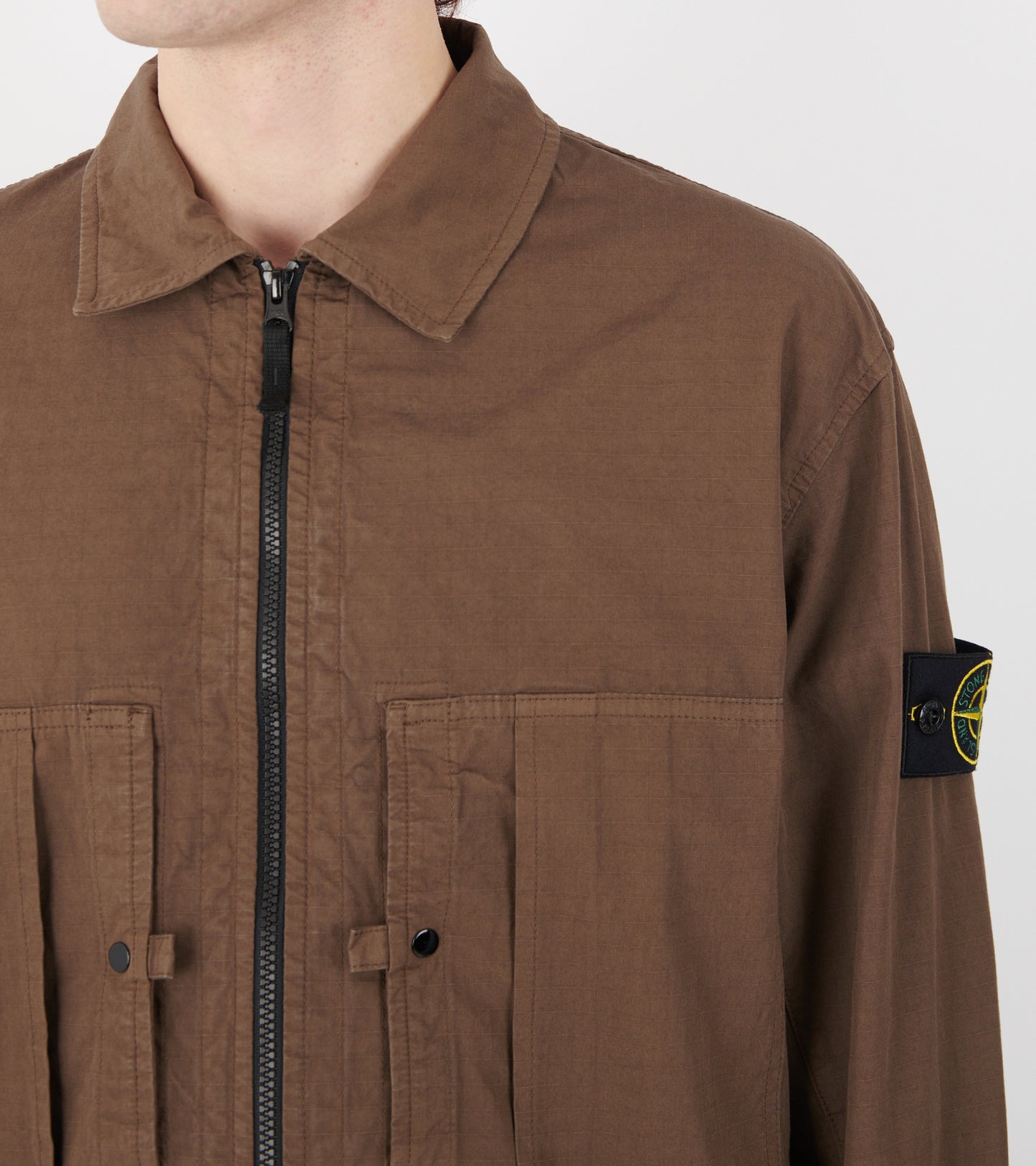 Cotton Ripstop Overshirt Earth Brown