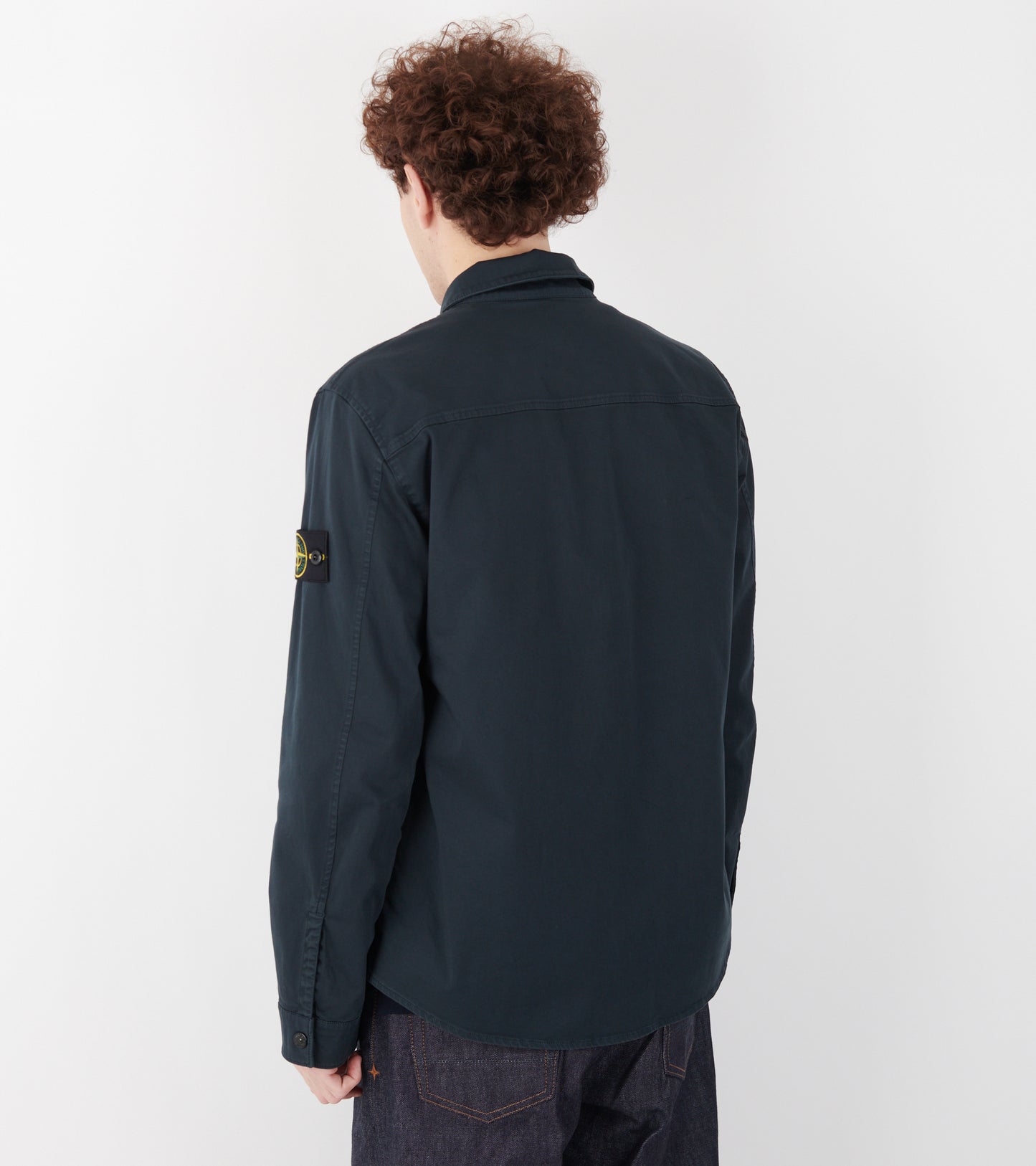 Cotton Zip Overshirt Navy