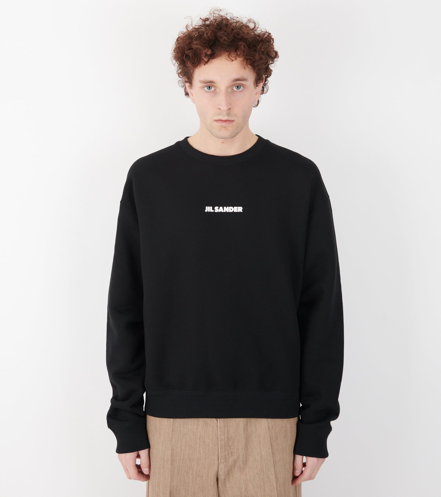 Light Soft Brushed Cotton Terry Sweatshirt Black