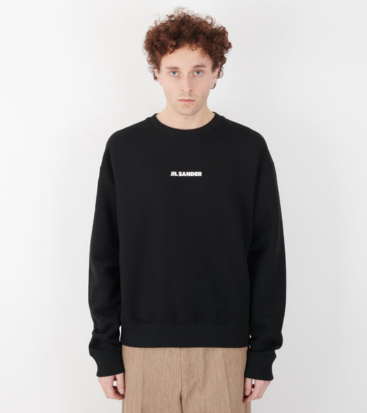 Light Soft Brushed Cotton Terry Sweatshirt Black