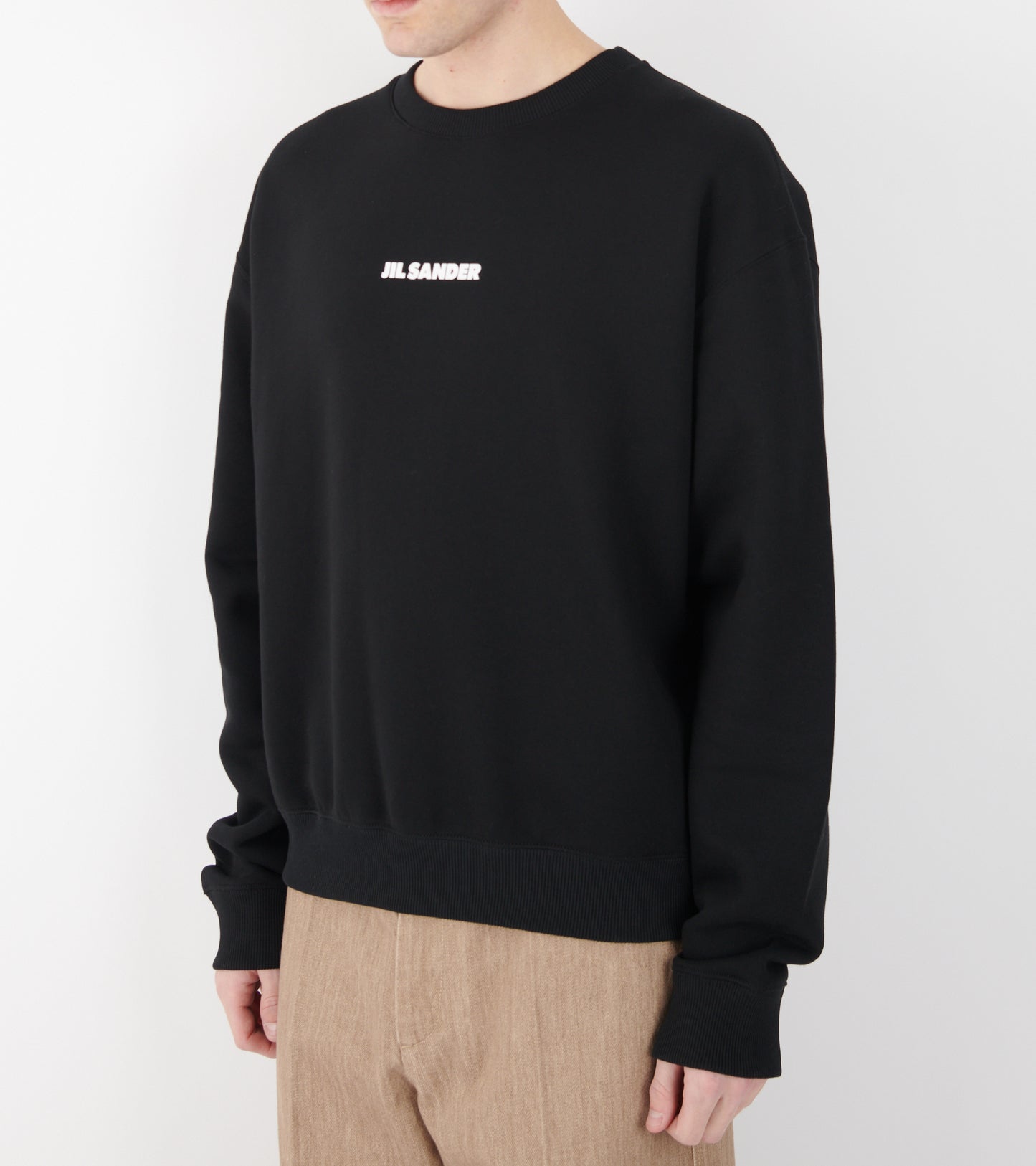 Light Soft Brushed Cotton Terry Sweatshirt Black