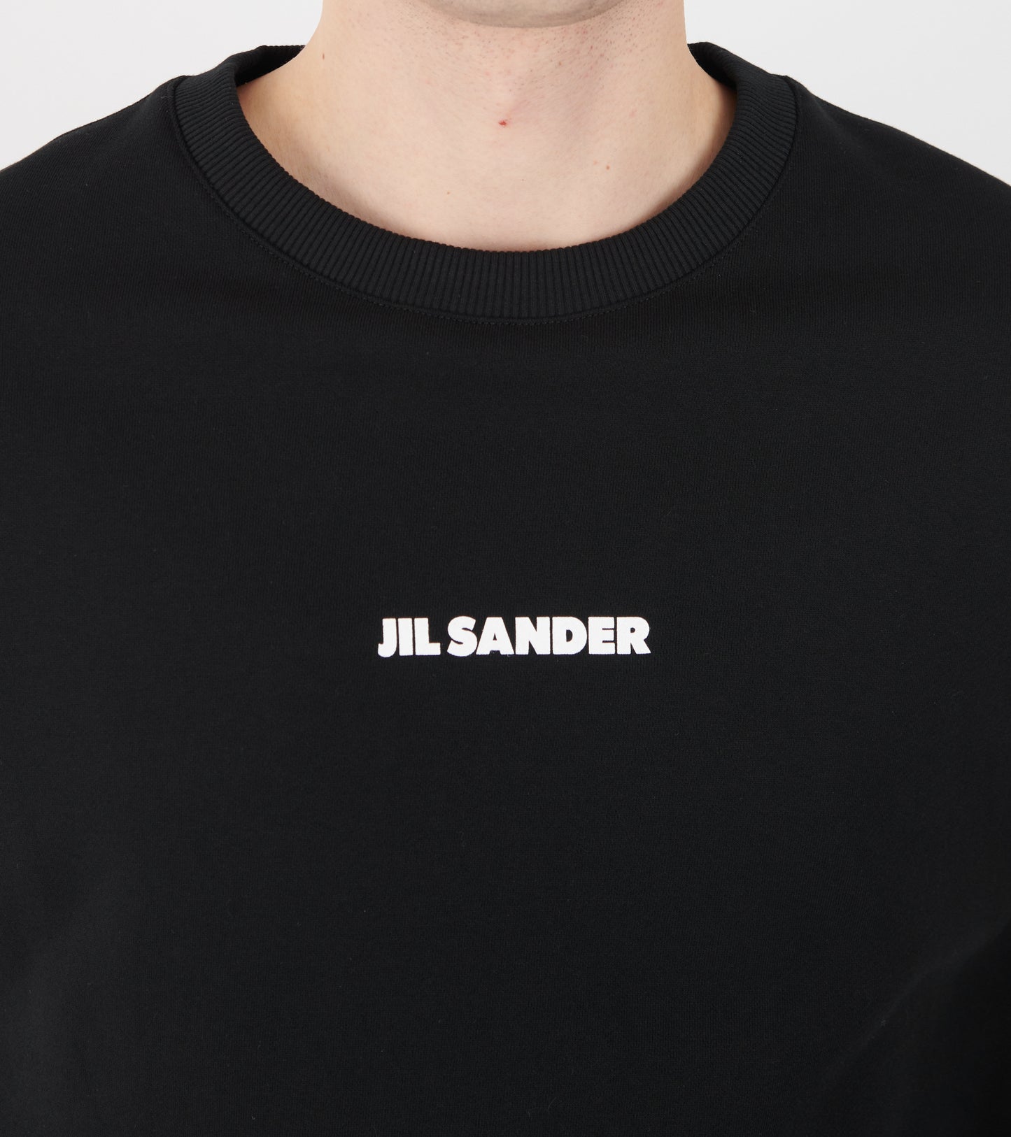 Light Soft Brushed Cotton Terry Sweatshirt Black