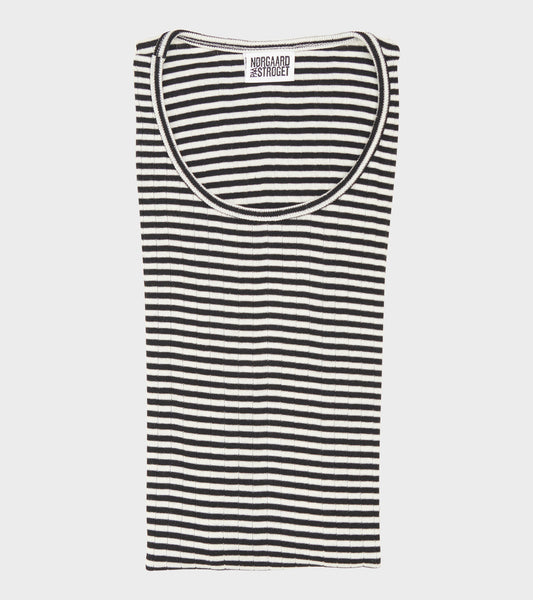 101 Rib Fine Stripe Black/Ecru