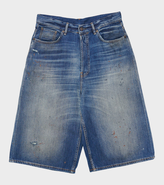 Baggy Denim Shorts Mid Blue