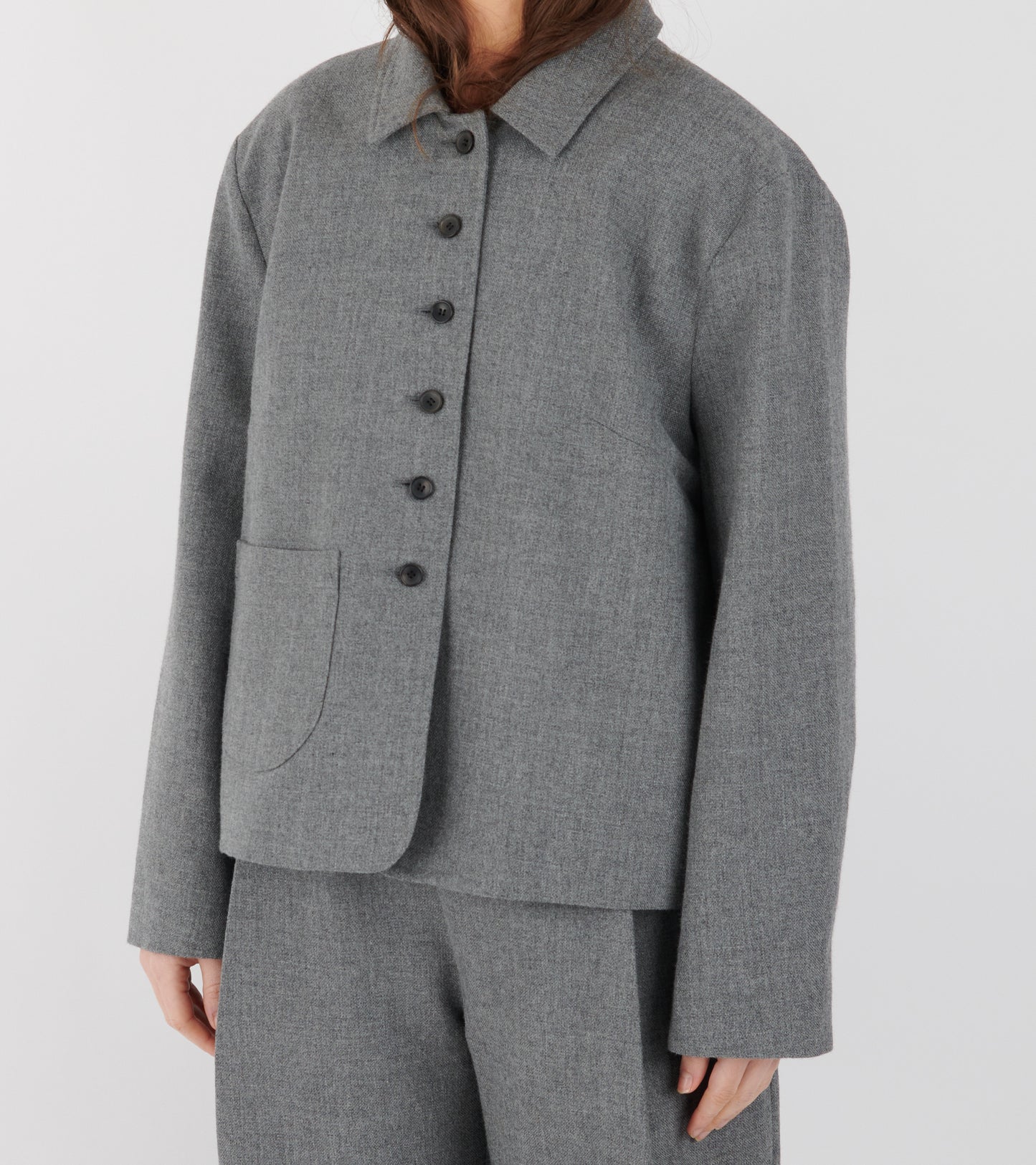 British Wool Lillie Jacket Light Grey