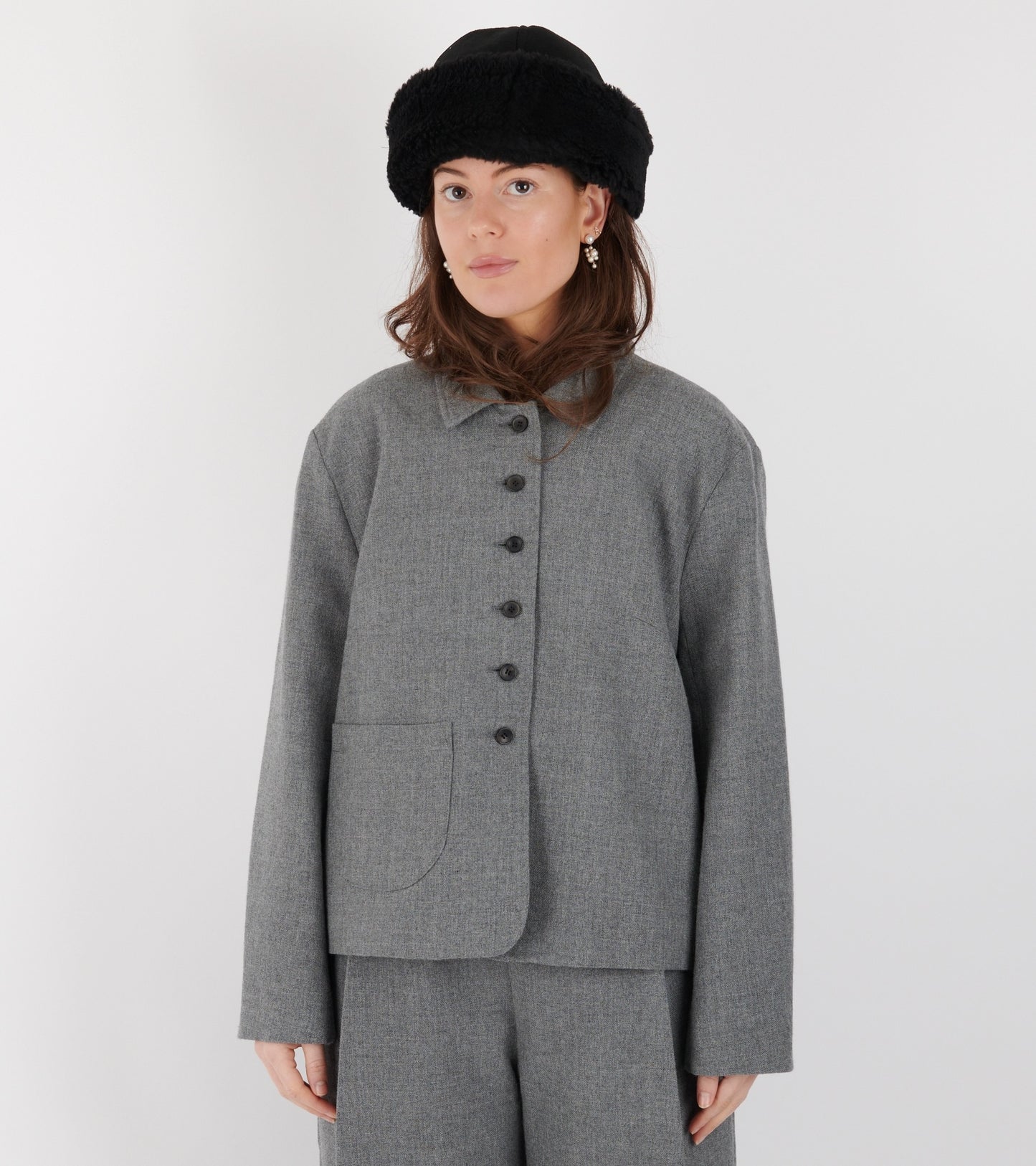 British Wool Lillie Jacket Light Grey