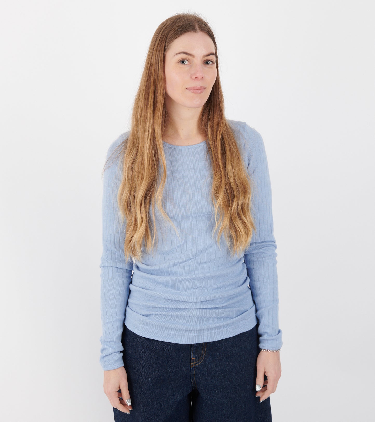 101 Rib Solid Colour Powder Blue