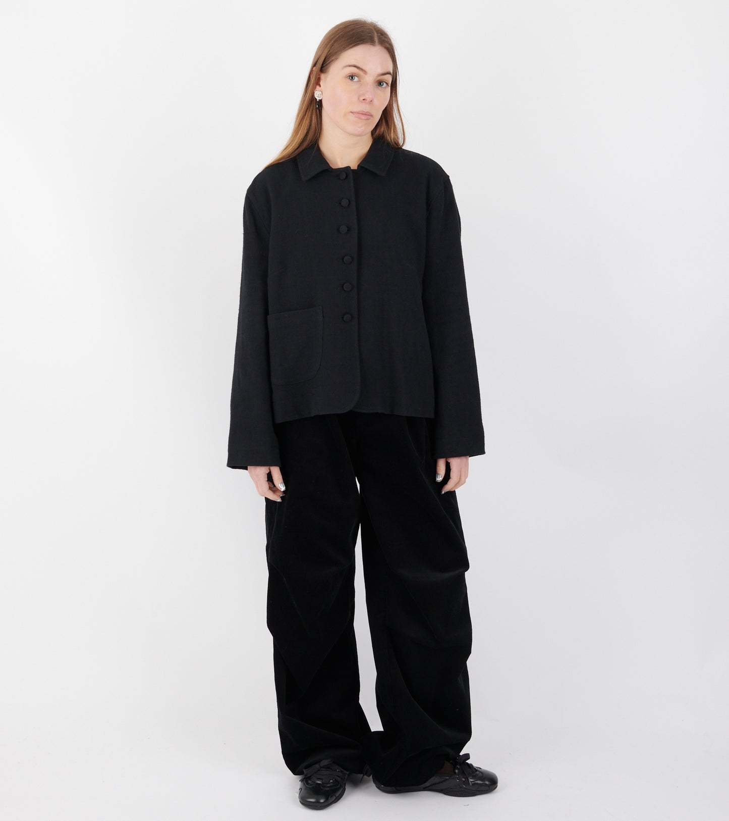 Japanese Stitch Cotton Lillie Jacket Washed Black