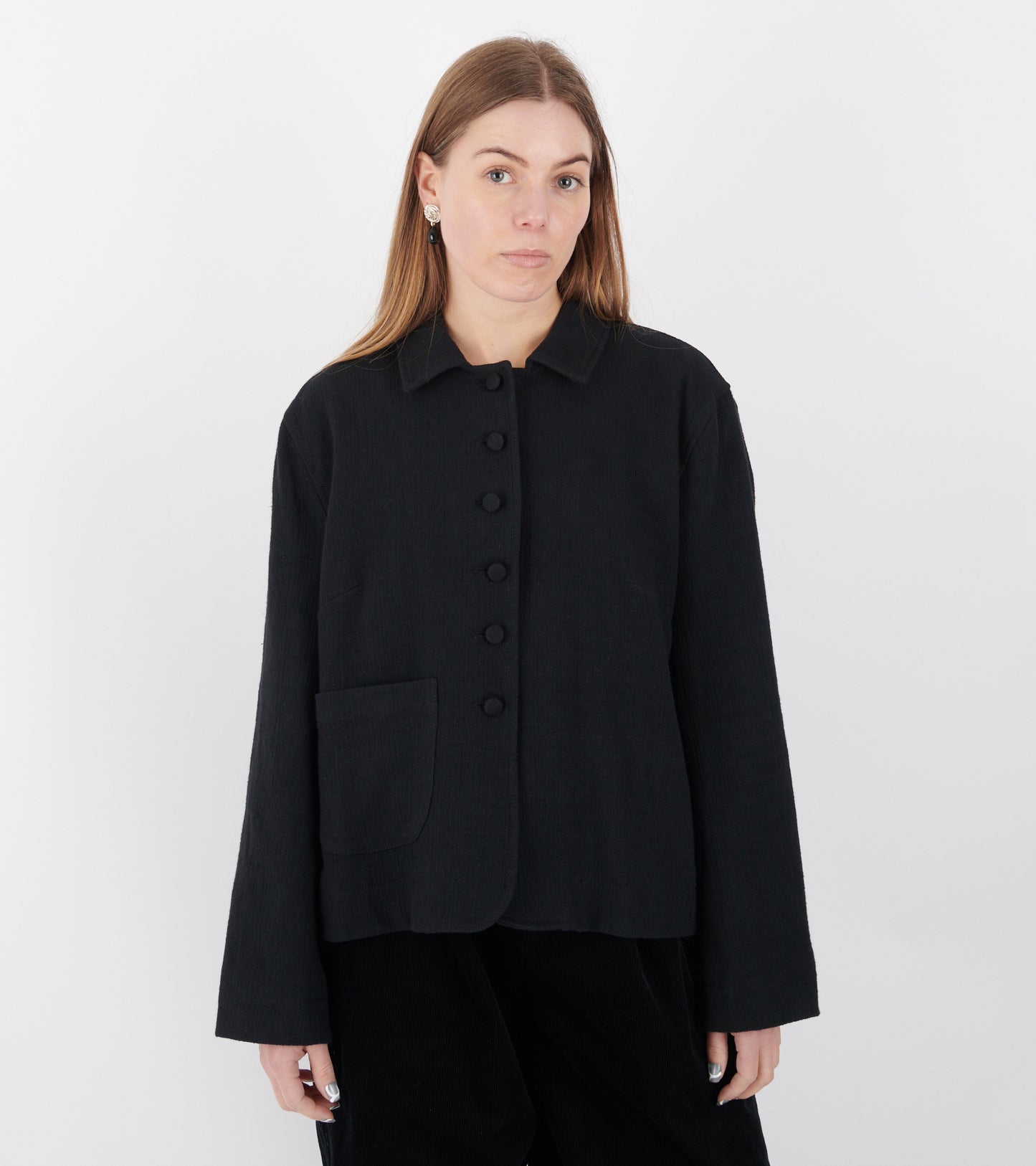 Japanese Stitch Cotton Lillie Jacket Washed Black