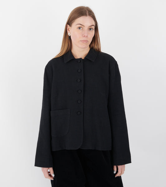 Japanese Stitch Cotton Lillie Jacket Washed Black