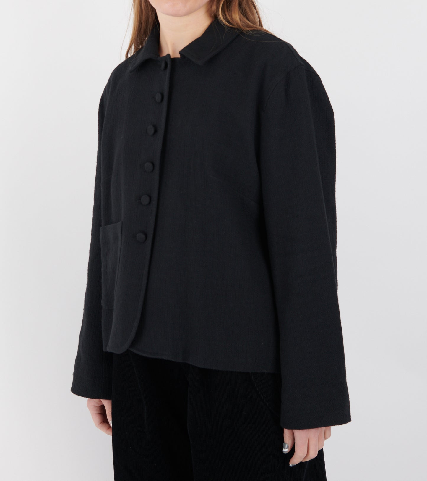 Japanese Stitch Cotton Lillie Jacket Washed Black