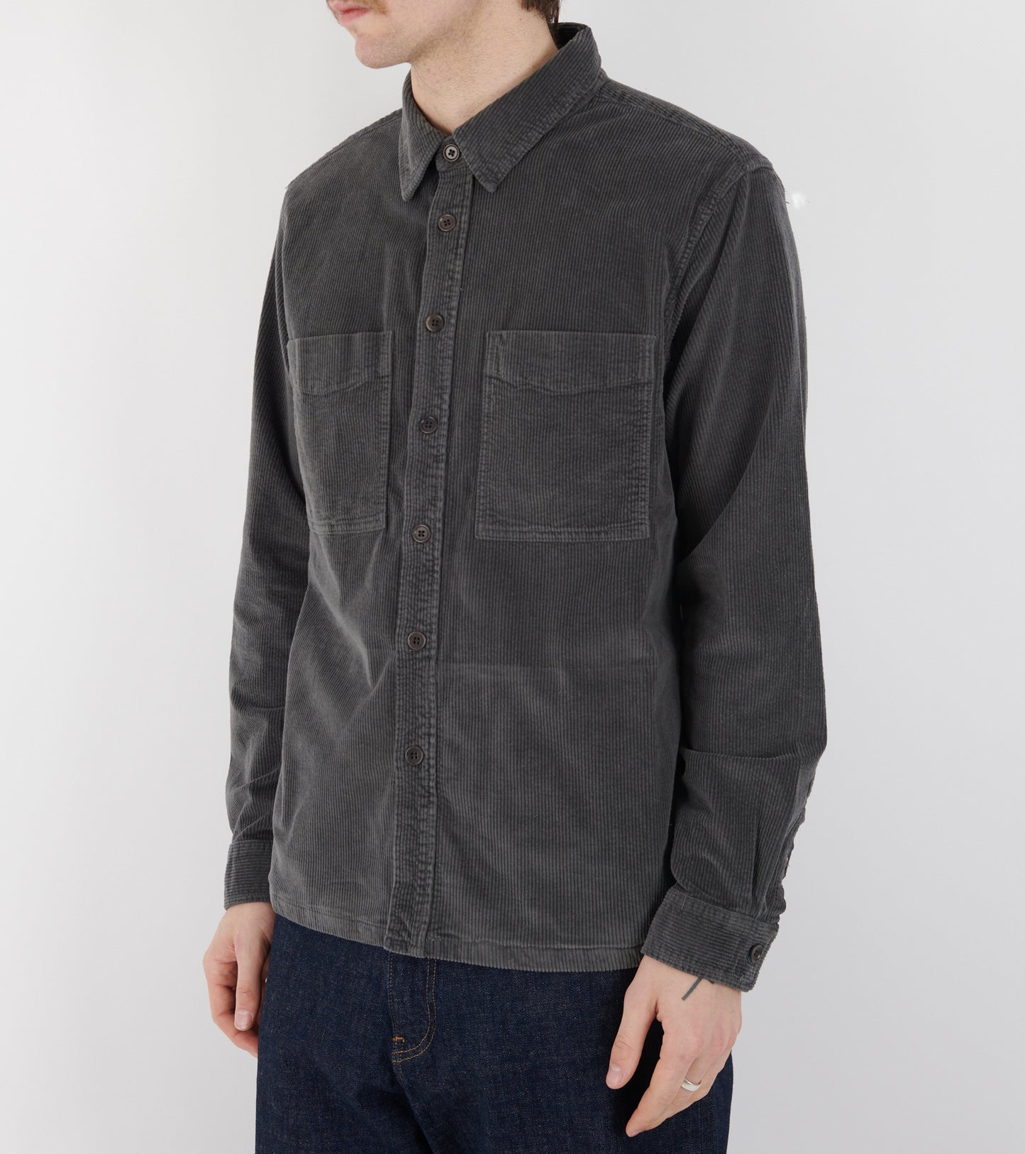 Corduroy Pocket Shirt Dark Grey